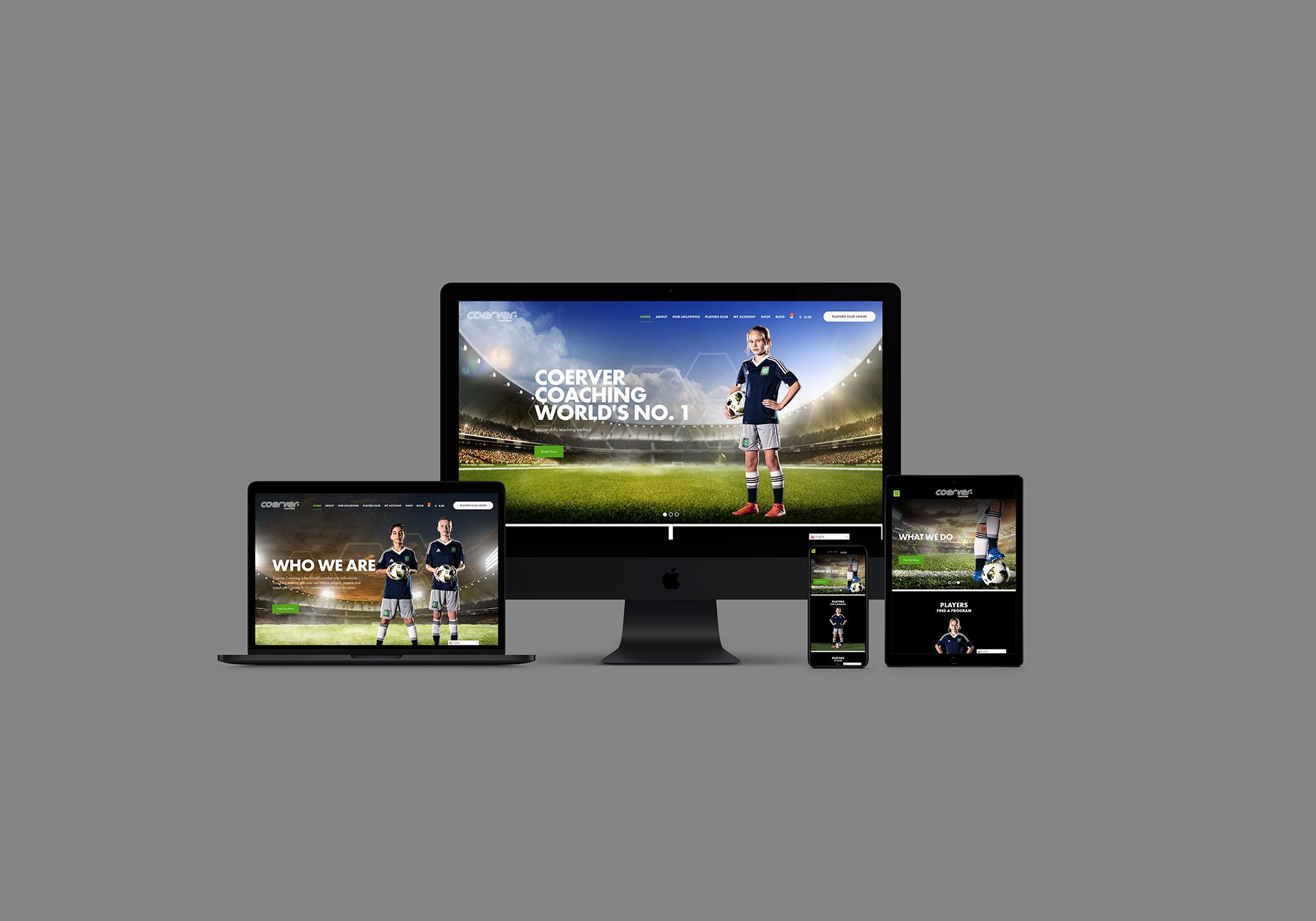 Coerver Coaching Website Devices