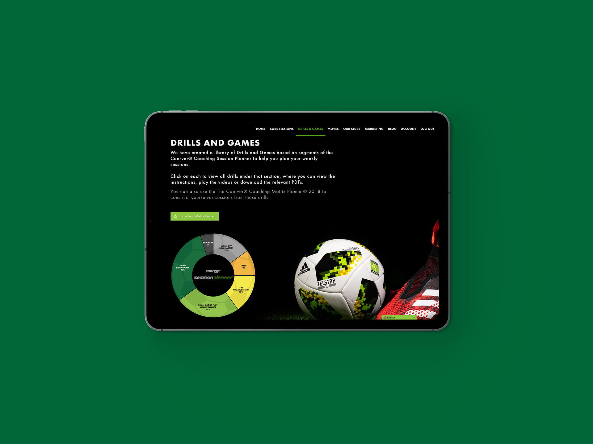 Interactive membership website for Coerver Partner Club - thefingerprint