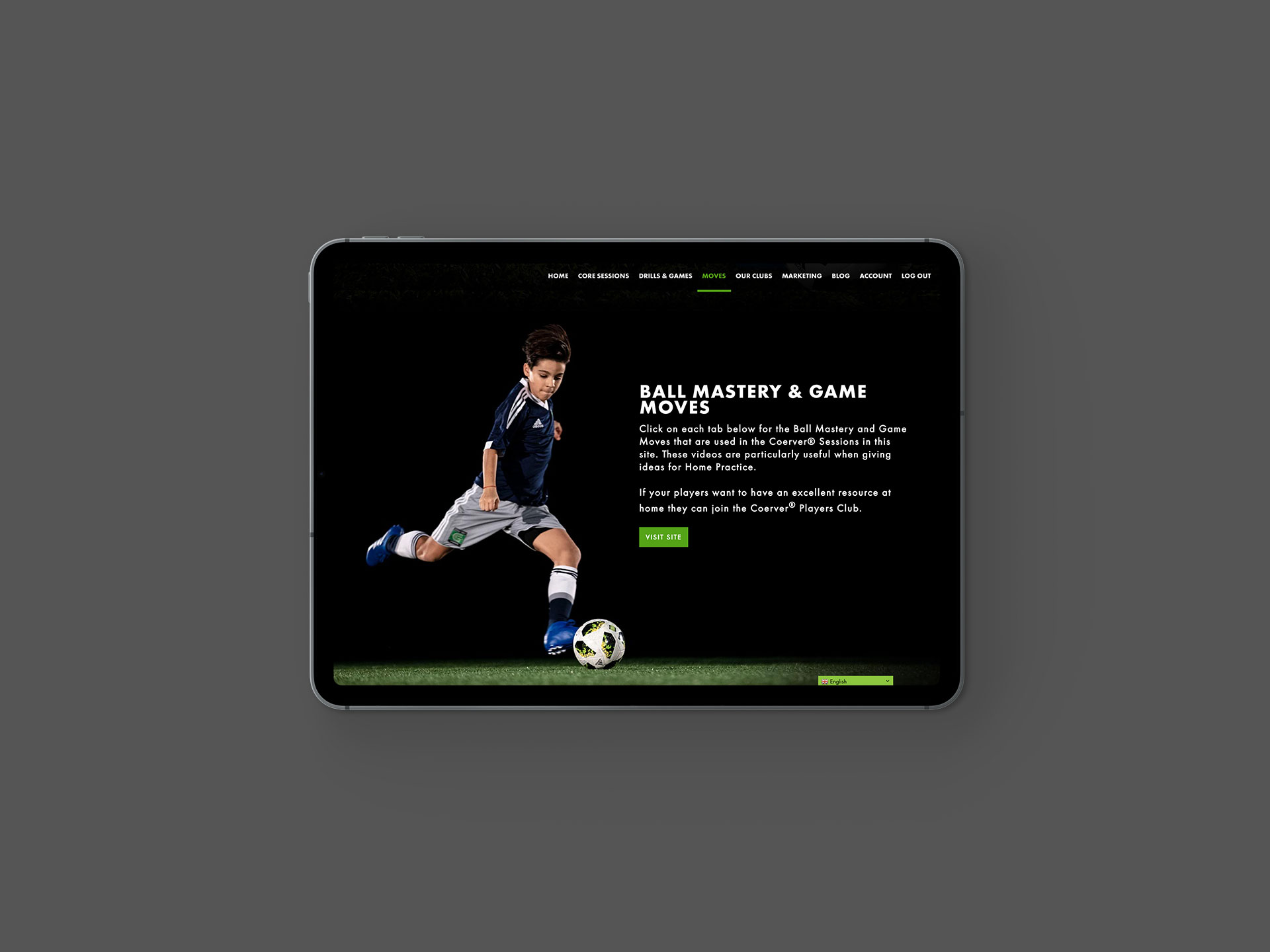 Coerver Partner Club Website Moves