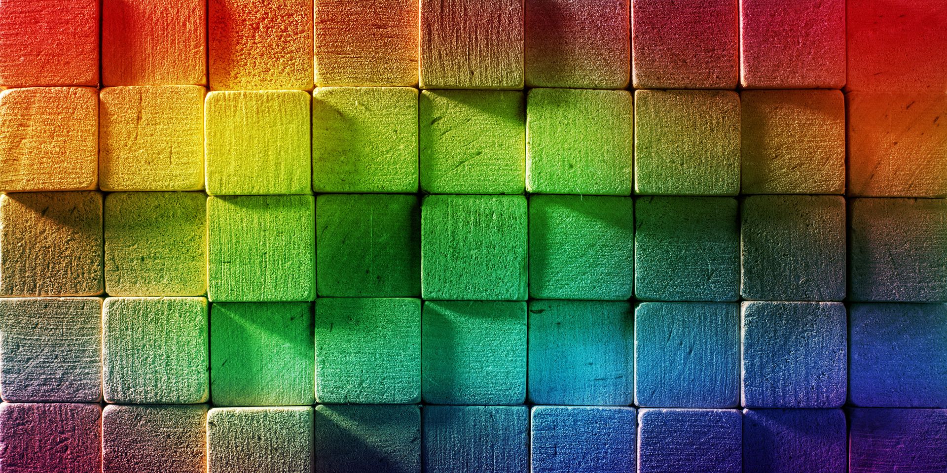 Multicoloured wooden blocks.